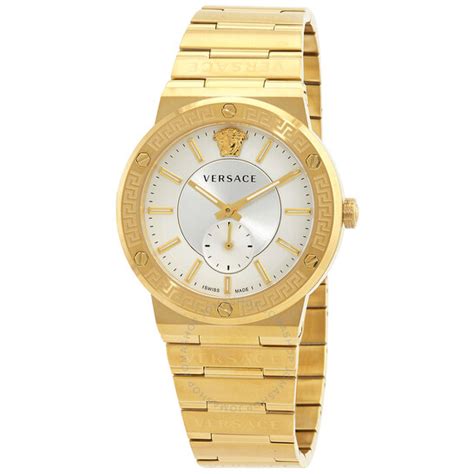 Versace VEVI00520 Men's Greca Logo Stainless Steel Silver Dial 